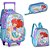 Mochila Infantil com Rodinha Sereias G Estojo+lancheira - Imagem 1