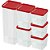 Pote Plástico Conjunto 6 Potes Modulares Vermelhos - Imagem 2