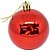Artigo para Decoração Natal Bola 4CM FOSCA/LISA/GLITTER Vermelha Pacote com 6 - Imagem 4