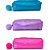 Estojo Simples PVC Retangular Glitter com Pompom - Cores Variadas - Imagem 1