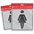 Placa de Sinalização WC Feminino 15X15CM Pacote com 05 - Imagem 1