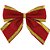 Enfeite de Natal – Laços Vermelhos com Borda Dourada 6 CM X 6 CM – Pacote com 6 Unidades - Imagem 2