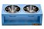 Comedouro Duplo De Madeira Com Potes Inox Para Gatos E Cachorros Azul (LP9510-02) - Imagem 1