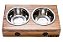 Comedouro Com Patinhas De Madeira E Potes Inox Para Cachorro Marrom (LP9512-04) - Imagem 4