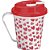 Caneca Decorada Corações com Tampa 350ML Elegante e Funcional - Imagem 1