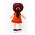 Boneca de Pelúcia Nanda Vestido Laranja 35CM - Imagem 3