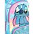 Mochila Infantil com Rodinha STITCH Azul G com Cetim e Pelúcia - Imagem 2