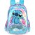 Mochila Infantil STITCH Azul G com Cetim e Pelúcia - Imagem 1