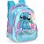 Mochila Infantil STITCH Azul G com Cetim e Pelúcia - Imagem 2