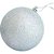 Bola de Natal 10CM Fosca Metálica Glitter Prata Pacote com 3 - Imagem 2