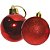 Artigo para Decoração de Natal Bola 6CM Vermelha Brilho e Glitter Pacote com 12 - Imagem 2