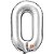 Balão Metalizado Número 0 Prata 80CM. - Imagem 2