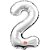 Balão Metalizado Número 2 Prata 40CM. - Imagem 2