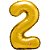 Balão Metalizado Número 2 Dourado 100CM. - Imagem 1