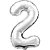 Balão Metalizado Numero 2 Prata 80CM. - Imagem 2