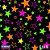 TNT Estampado 1,40M 40G Estrela Neon Preto RL-10MTS - Imagem 1