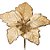 Artigo para Decoração Natal FLOR Poinsetia Ouro 12CM Pacote com 12 Unidades - Imagem 3