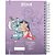 Caderno 01X1 Capa Dura Colegial STITCH SMART com Elástico 80 Folhas - Imagem 3