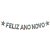 Faixa Decorativa Feliz ANO Novo Glitter Prata - Imagem 2