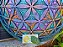 Mandala Duo Flor da Vida em Perspectiva 60cm | Verde turquesa, violeta e laranja - Imagem 4