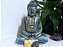 Buda 30cm Samadhi Mudra | Verde Turquesa e Ouro - Imagem 1