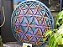 Mandala Duo Flor da Vida em Perspectiva 50cm | Verde turquesa, violeta e laranja - Imagem 3