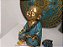 Buda Sorriso 20cm | Turquesa e Dourado - Imagem 3