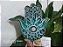 Mão de Hamsa 3D 20cm | Verde turquesa e dourado - Imagem 2