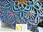 Mandala 3D 9C Dhalia | Turquesa, lilás e ouro (do 25cm ao 90cm) - Imagem 2