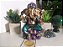Ganesha 15cm | Verde turquesa, violeta e ouro - Imagem 1