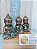 Trio de Budas 12cm Bronze e turquesa - Imagem 3