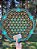 Mandala 3D 4C Flor da Vida | Verde turquesa, negro e dourado (do 30cm ao 70cm) - Imagem 1