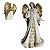 Anjo Decorativo Branco e Dourado com Pomba – Natal Luxo 24cm - Imagem 1