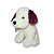 Cachorro de Pelúcia Sentado Poodle Creme com Orelhas Marrons 33cm - Fofy Toys Macio e Fofo - Imagem 3