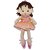 Boneca Bailarina Fofy Toys de Pelúcia e Pano com Vestido Salmão e Sapatilhas – 39cm - Imagem 1