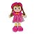 Boneca de Pano Fofy Toys Pink Bella Grande com Vestido Rendado e Olhos Bordados 47cm - Imagem 1
