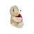 Urso de Pelúcia com Coração Te Amo 28cm Cappuccino Fizzy Toys – Presente Romântico - Imagem 3