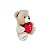 Urso de Pelúcia com Coração Te Amo 28cm Cappuccino Fizzy Toys – Presente Romântico - Imagem 2