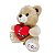 Urso de Pelúcia com Coração Te Amo 28cm Cappuccino Fizzy Toys – Presente Romântico - Imagem 4