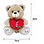 Urso de Pelúcia com Coração Te Amo 28cm Cappuccino Fizzy Toys – Presente Romântico - Imagem 5