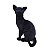Gato de Pelúcia Preto Sentado 33cm Olhos Azuis Fizzy Toys – Ideal para Decoração e Presente - Imagem 1
