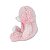 Ursinho de Pelúcia Rosa Bebê Fizzy Toys com Laço Fofo e Olhos Rosa – 27cm Sentado - Imagem 4