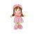 Boneca de Pelúcia Mia 39cm Fofy Toys com Vestido de Renda e Chapéu Rosa - Imagem 1
