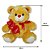 Urso de Pelúcia Caramelo com 3 Corações Eu Te Amo Fizzy Toys – Presente Romântico e Fofo - Imagem 4