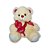 Urso de Pelúcia com 3 Corações Eu Te Amo Fizzy Toys Creme 30cm Sentado Presente Romântico - Imagem 1