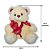 Urso de Pelúcia com 3 Corações Eu Te Amo Fizzy Toys Creme 30cm Sentado Presente Romântico - Imagem 4