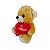 Ursinho de Pelúcia Caramelo com Coração Amor Fizzy Toys 18cm Macio e Presente Romântico - Imagem 2