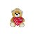 Ursinho de Pelúcia Caramelo com Coração Amor Fizzy Toys 18cm Macio e Presente Romântico - Imagem 1