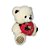 Urso de Pelúcia Duda Creme com Coração Amor Bordado Fizzy Toys Macio e Encantador para Presentear - Imagem 2
