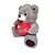 Urso de Pelúcia Tuti Grafite com Coração Amor Bordado Fizzy Toys Macio e Ideal para Presentear com Estilo - Imagem 3
